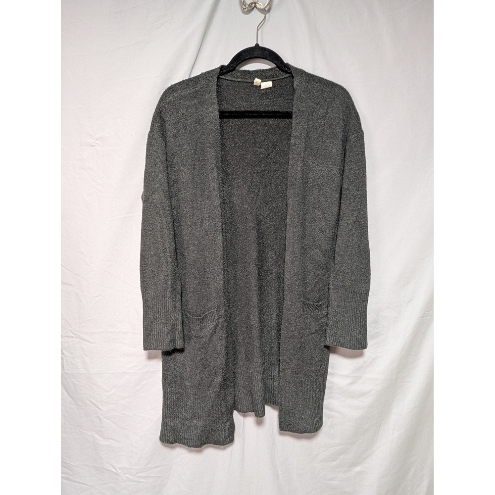 Sky And Sparrow Charcoal Gray Open Front Longline Knit Cardigan Women's Medium